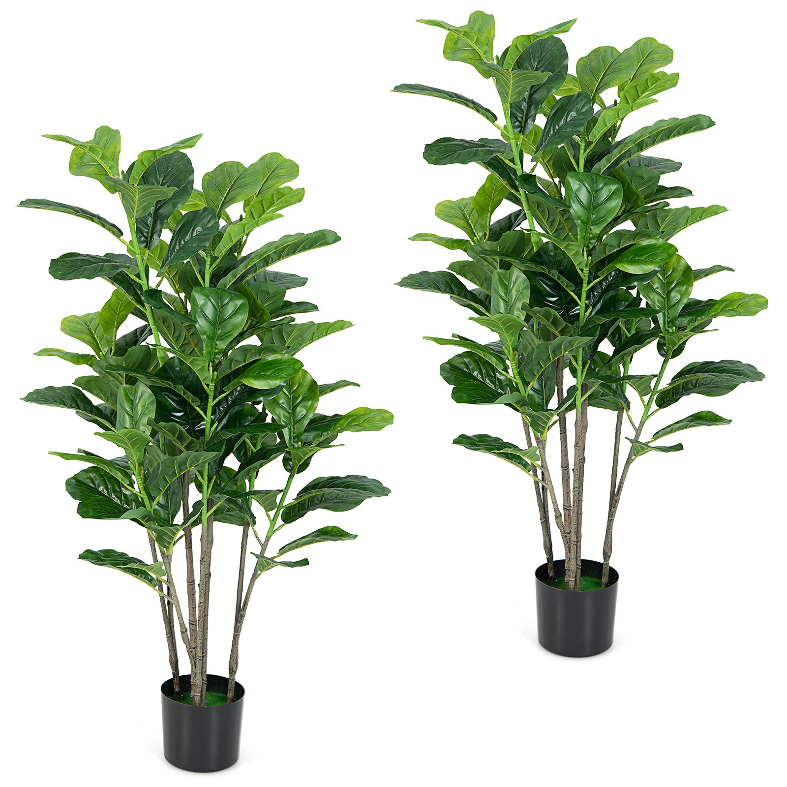 2-Pack 51″ Artificial Tree Fiddle Leaf Fig Plant in Pot Greenery Decoration