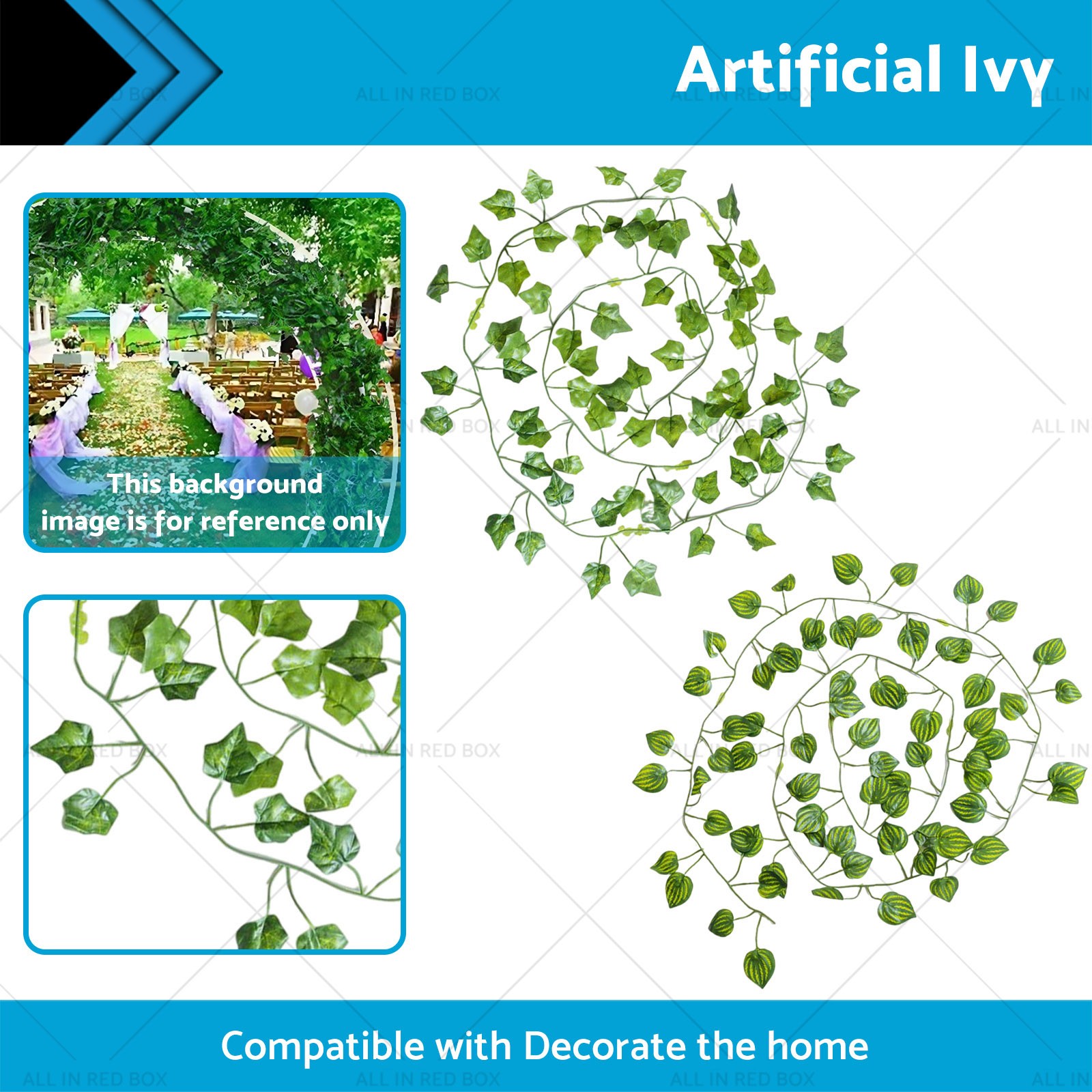 Artificial Ivy Suitable For Decorating Homes 12x2M Green Plastic Leaves