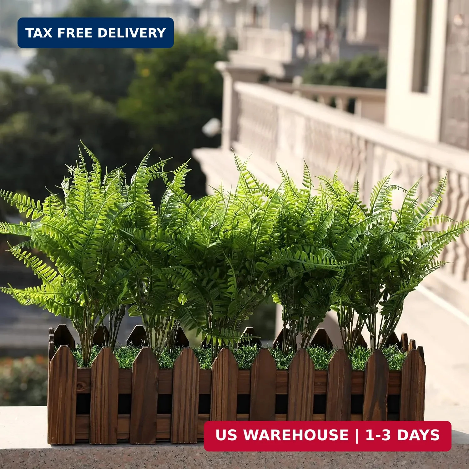 Grand Verde Boston Ferns Artificial Plants Bulk Faux Greenery Plastic Shrubs Rea