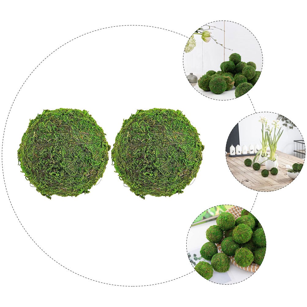 2 Pcs Decorative Green balls Dining Table Decoration Items Sphere