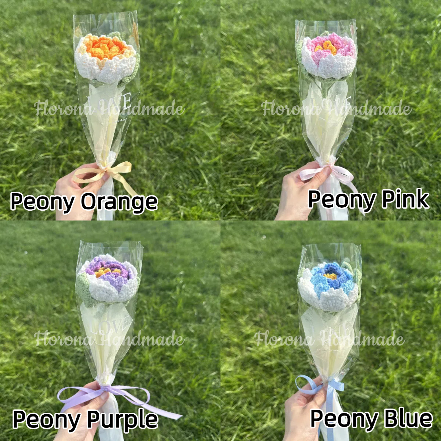 Crochet Flower Bouquet – Handmade Yarn Roses, Tulips, Peonies & More