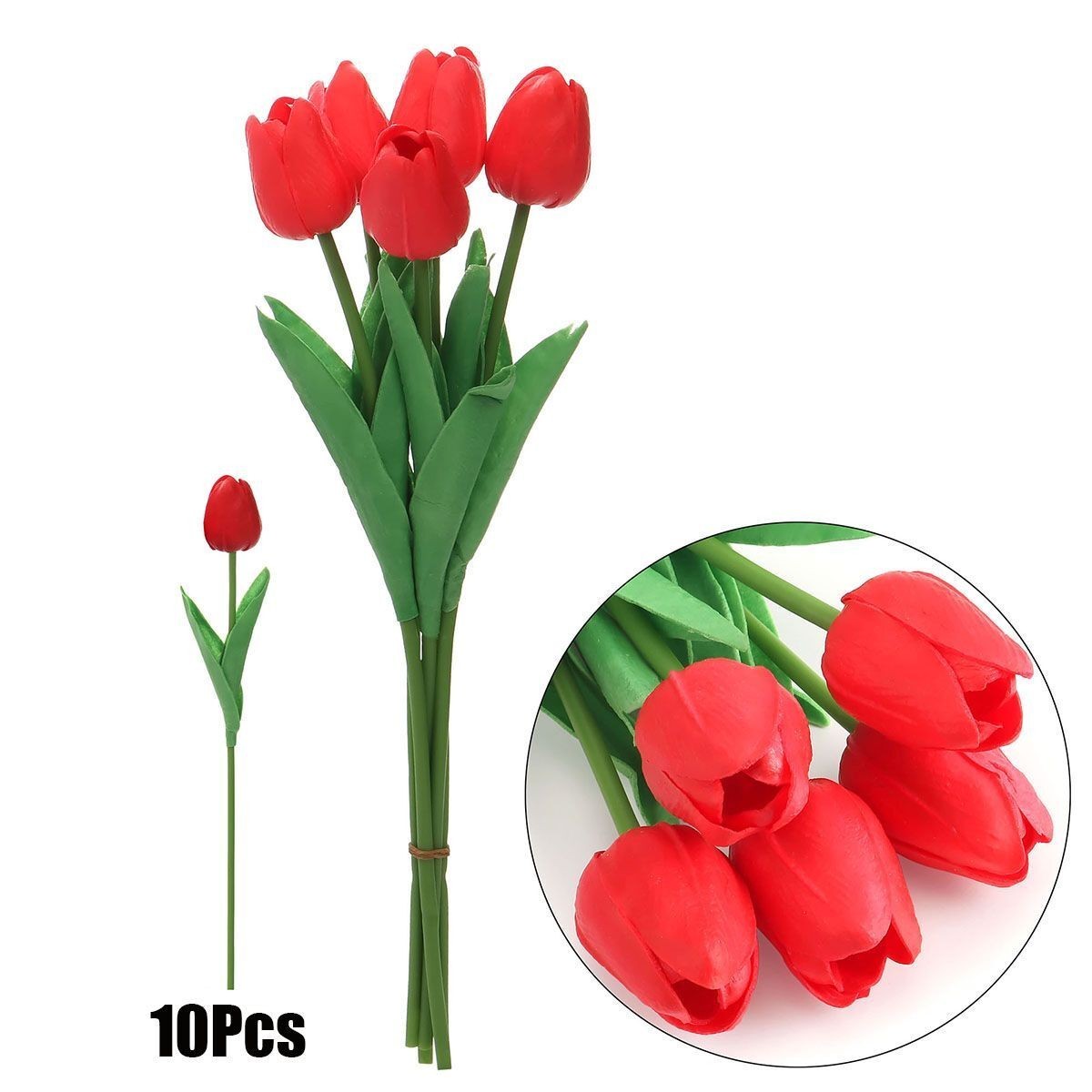 5/10pcs Artificial Tulip Flowers Bouquet Fake for Wedding Party Home Decor