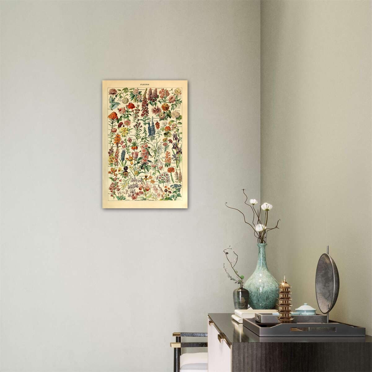 Meishe Art Vintage Poster Print Flower Floral 23.6″L x 15.8″W, Multicolor