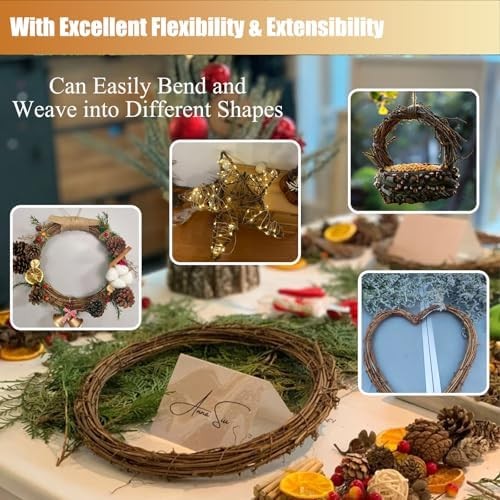15 Feet Grapevine Garland DIY Crafts Natural Grapevine Twig Vines, 3 PCS Vines G