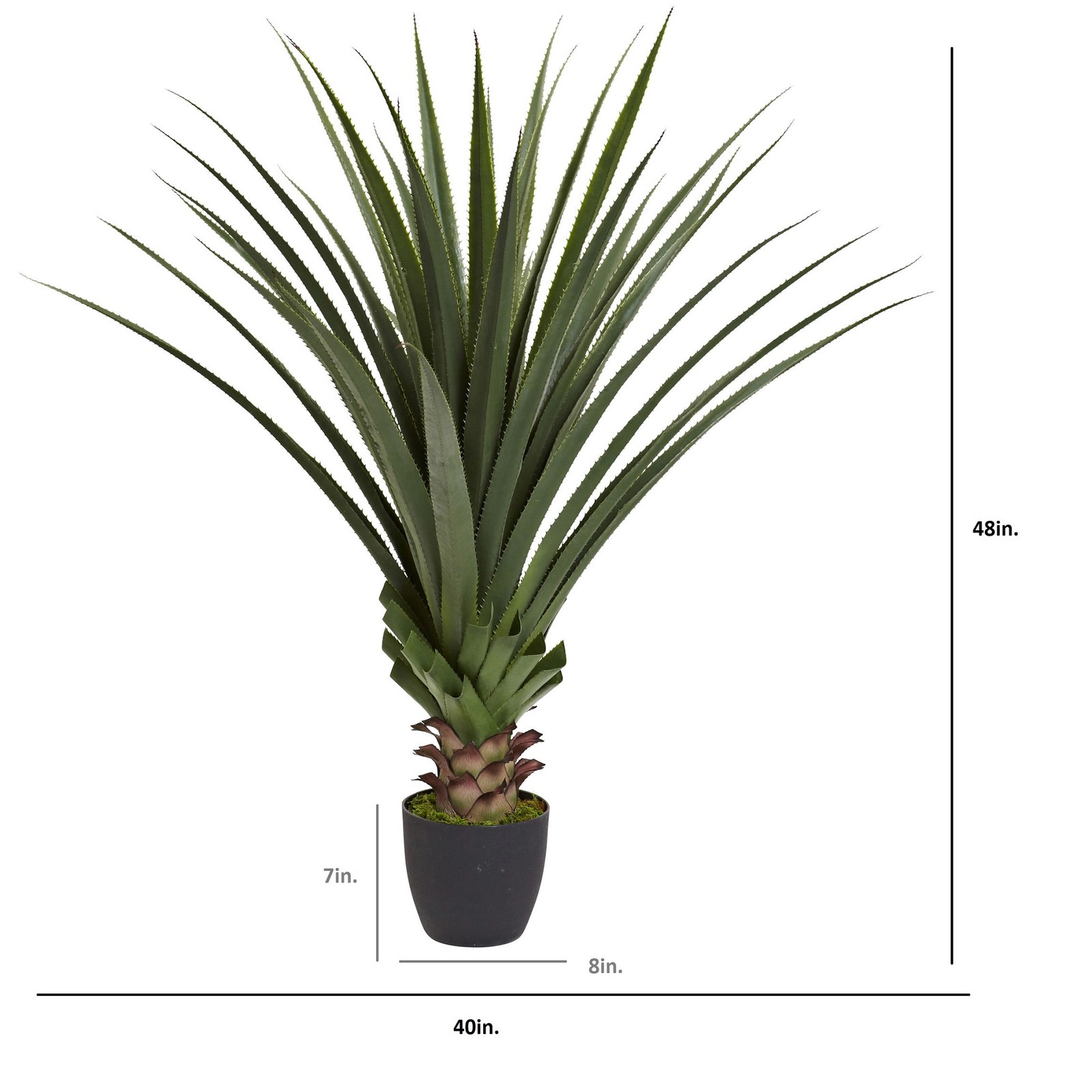 Nearly Natural 48″ Spiked Agave Plant with 361 Leaves in Green/Black