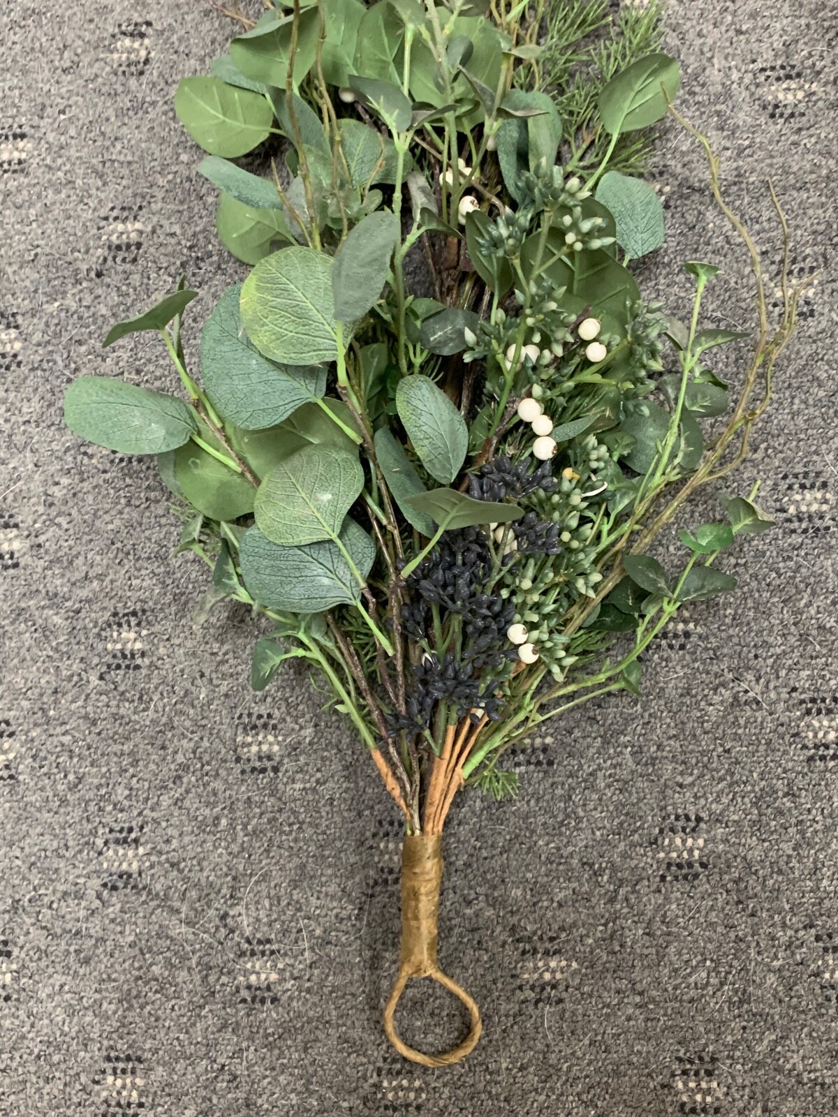Artificial Greenery Stems 11″ Tall Faux Leafy Green Lot of 2 ~ Approx 28″ Tall