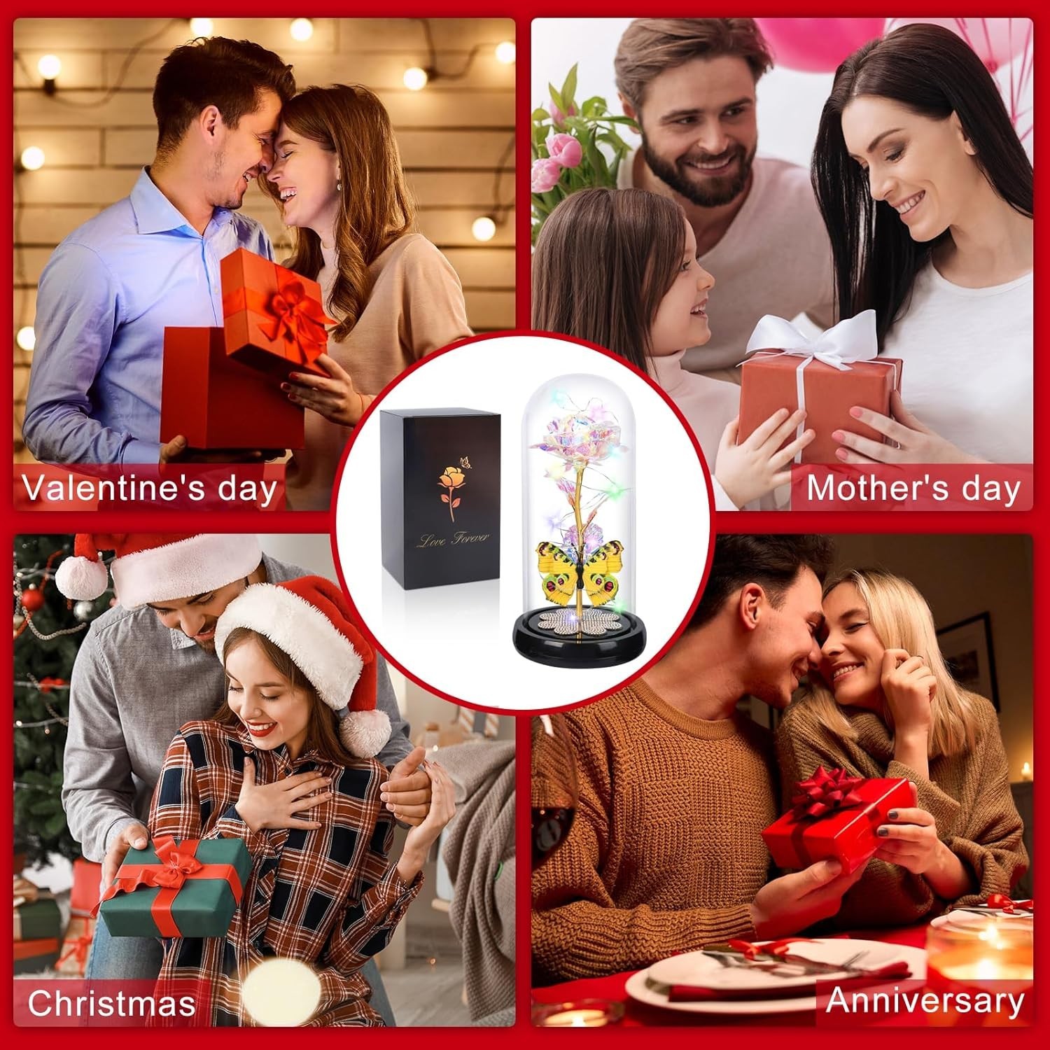 Mothers Day Rose Gifts for Mom Birthday Gift for Women, Rechargeable Galaxy G…