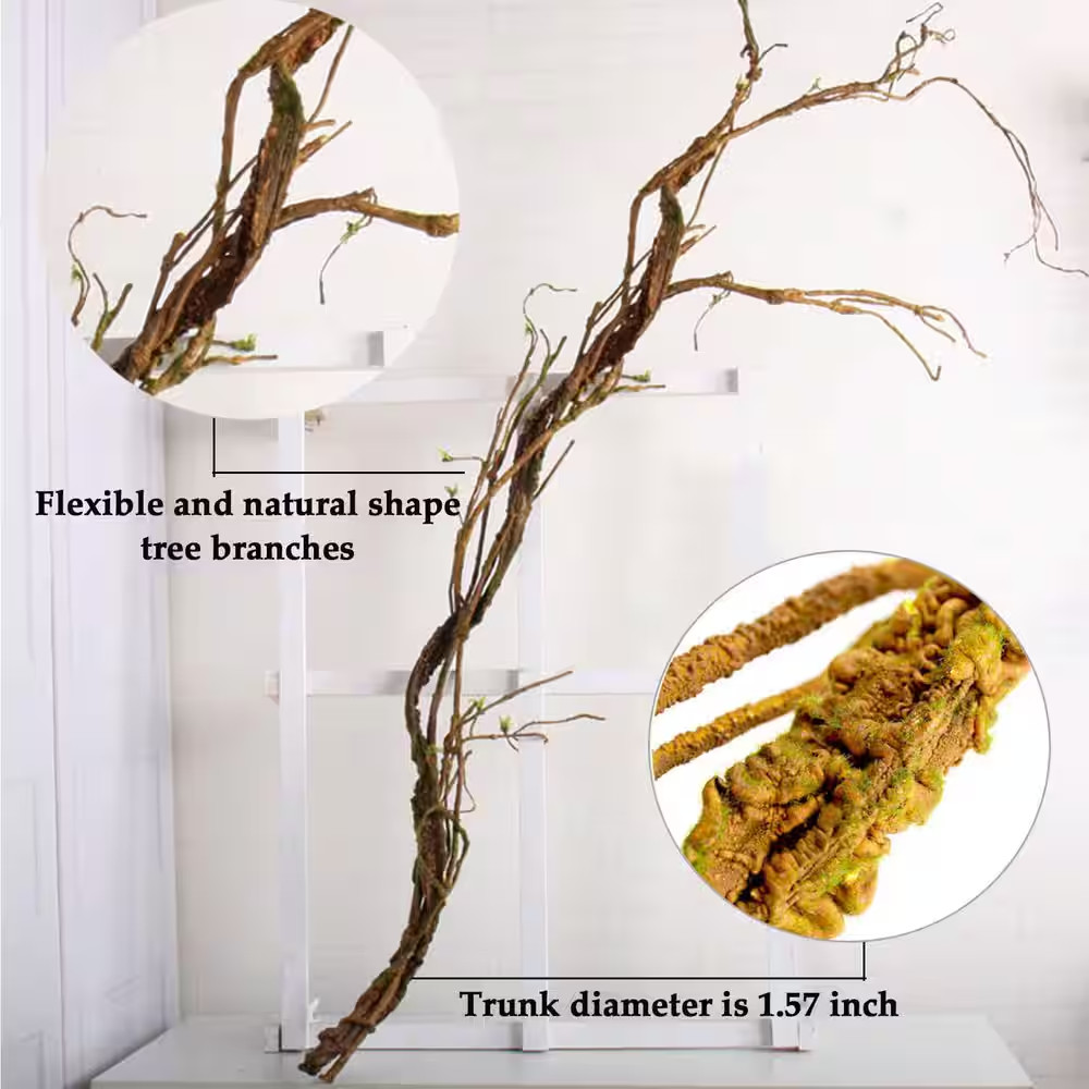 66.9 In. Brown Artificial Cherry Blossom Tree Trunk Twisted Cane Vine Foliage fo