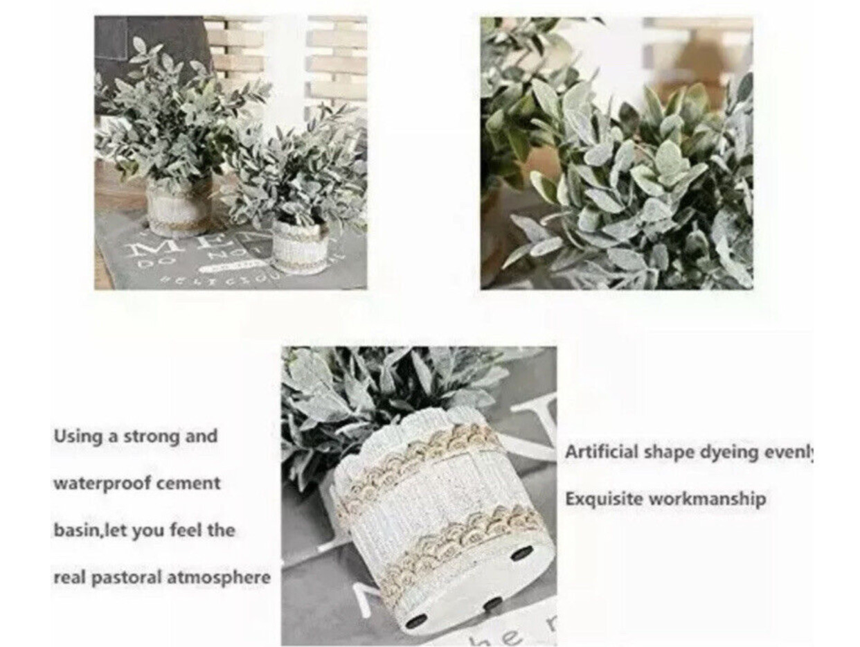 HC STAR 2 Pcs Artificial Plants Small Potted Plastic Fake Plants Green Rosemary