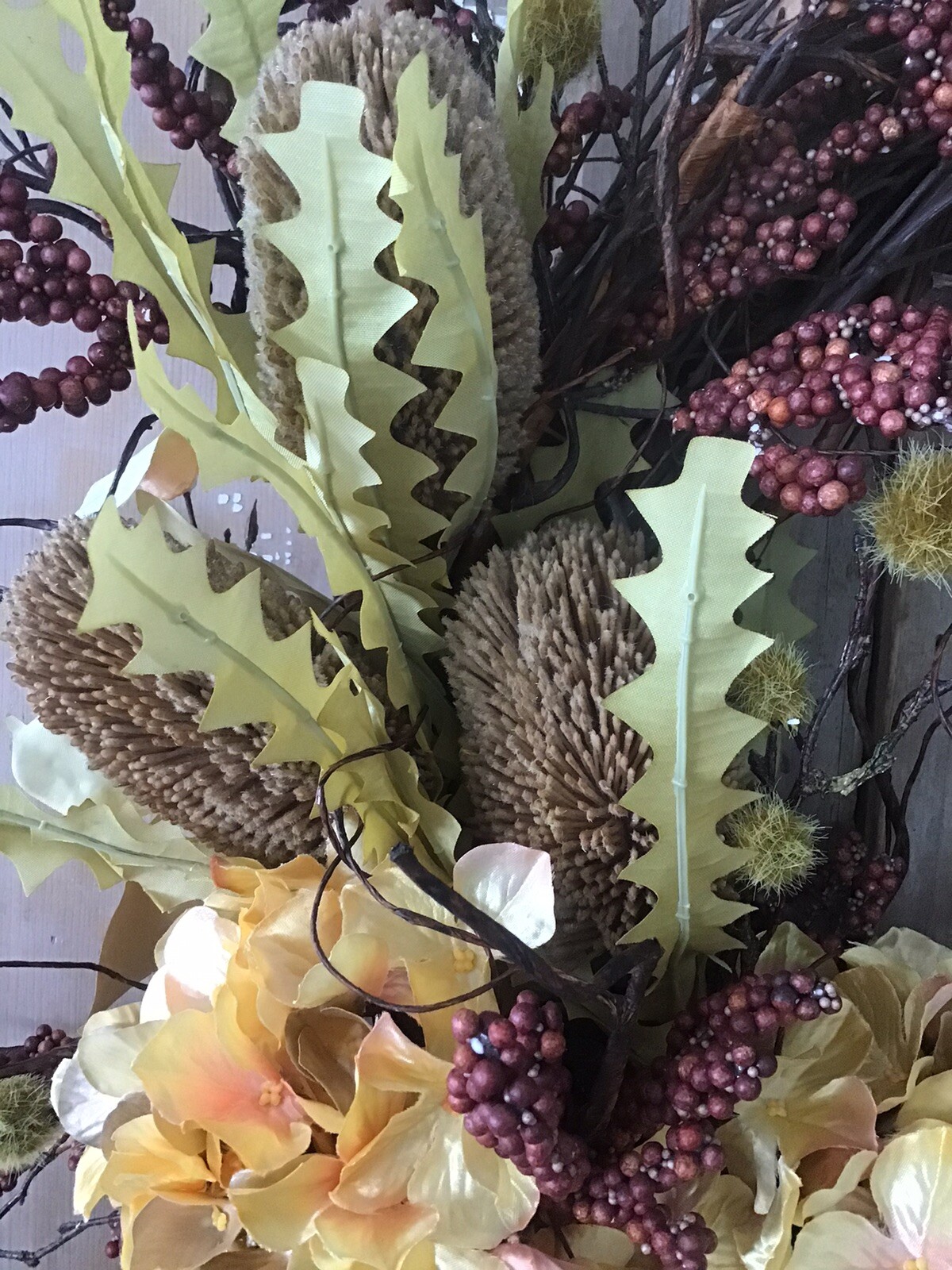 Handmade Designer Wreath Fall Neutral Winter 24” Door Wreath One Of A Kind