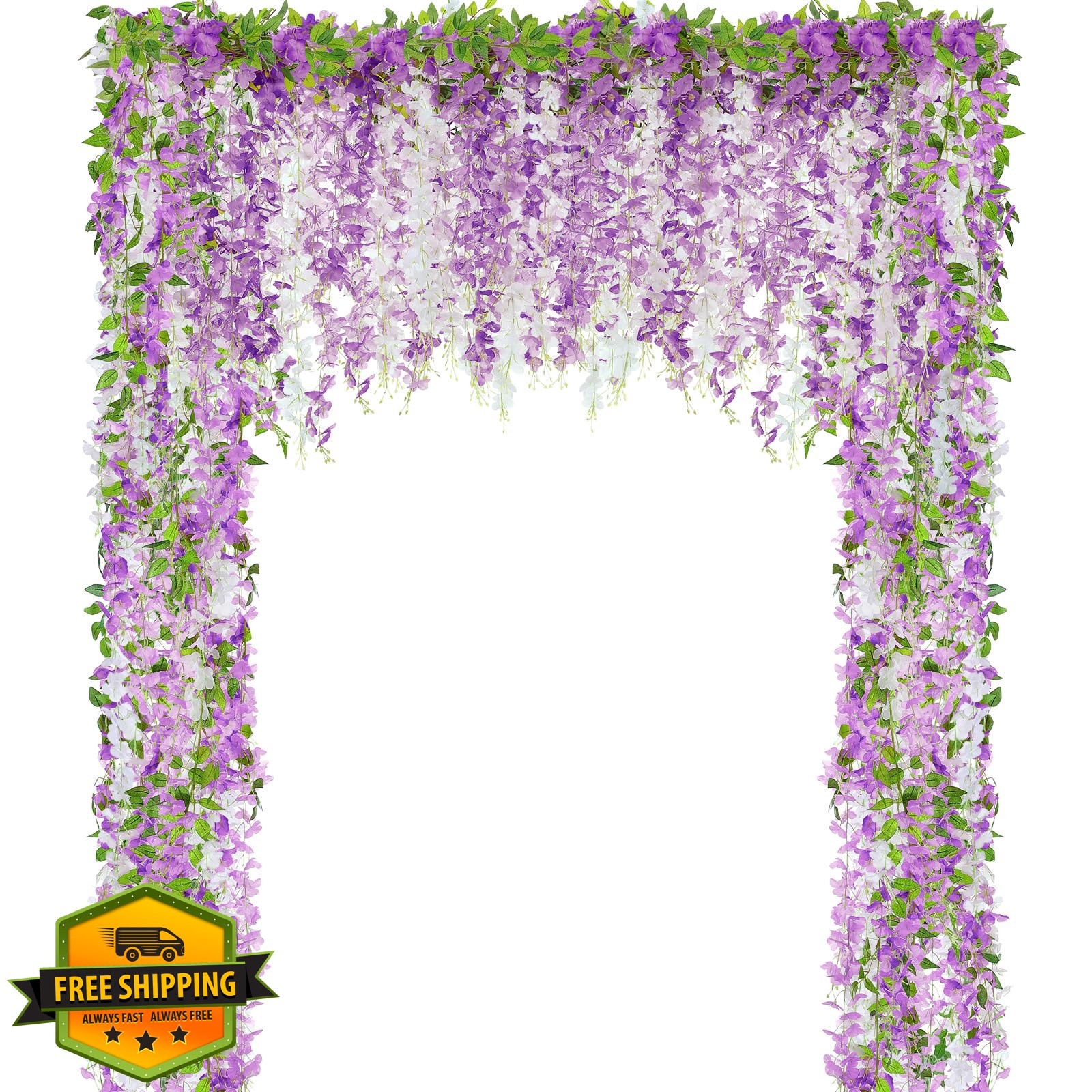 Thiccywoov Wisteria Garland 12pcs Purple Light Purple White
