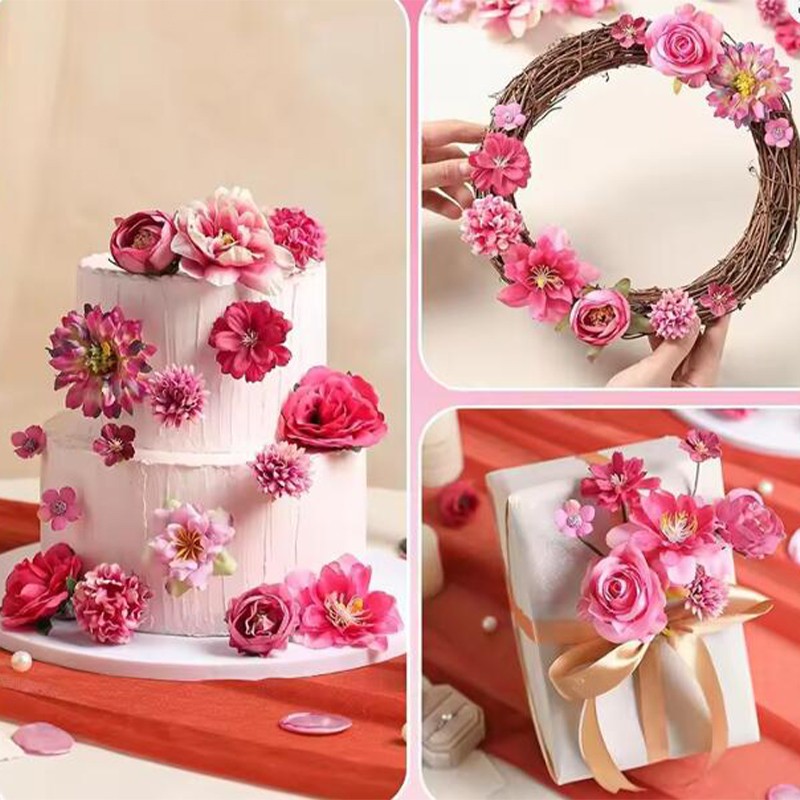 Mix Artificial Flowers Rose Wedding Valentine’s DIY Craft Gifts Home Decor NEW