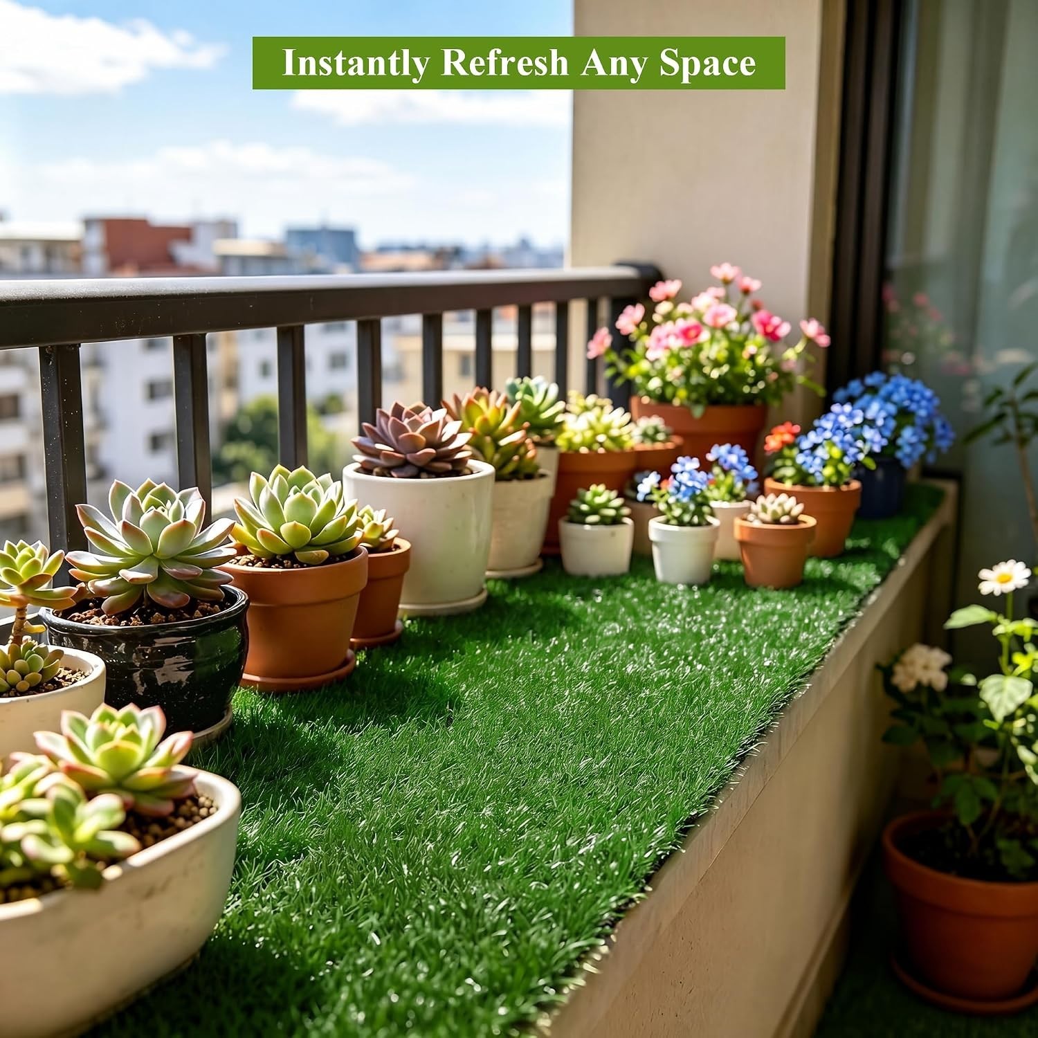 Realistic 12×12 Artificial Grass Mats – Set of 18