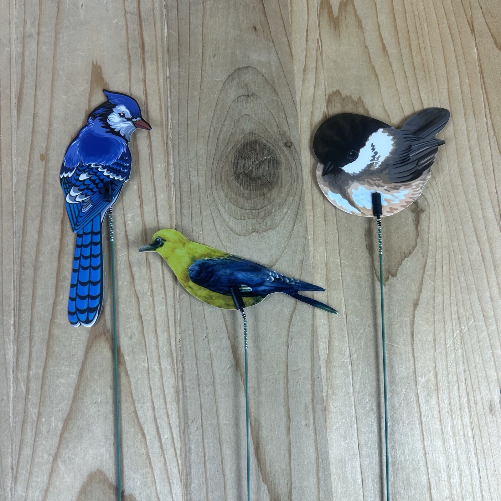 Decorative Bird Plant Sticks Set Of 18 Double Sided Vinyl 13 Inch Pot Stake