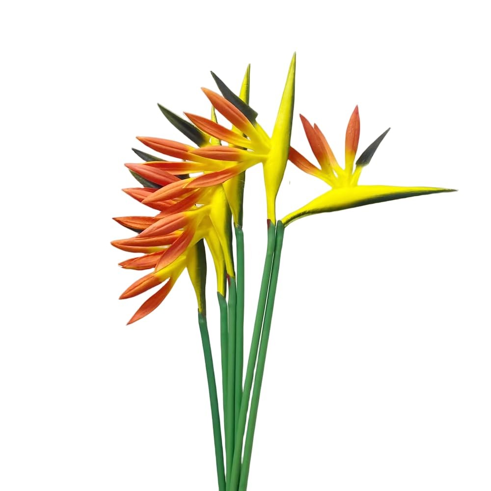 Multicolor Artificial Flowers Bird Of Paradise 23 Inch Permanent Bouquet 6 PCS