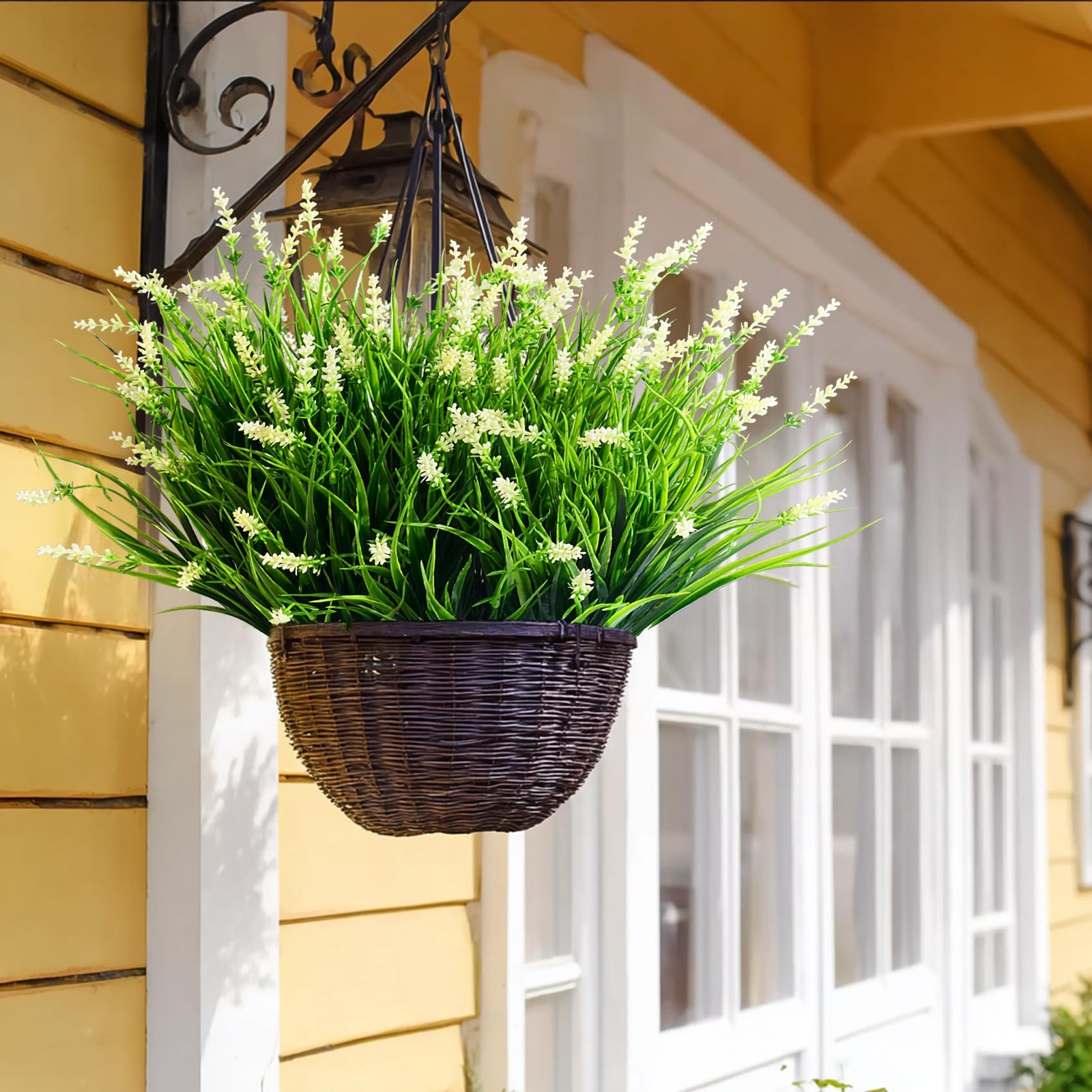 12 Bundles Artificial Lavender Flowers Faux Plants for Outdoor Fake Monkey Gr…