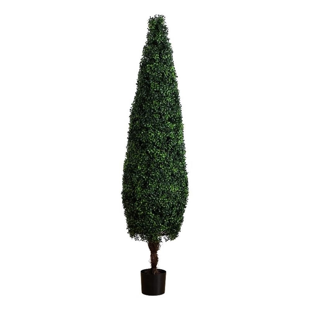 Nearly Natural 6ft UV Resistant Artificial Boxwood Topiary Cone Tree