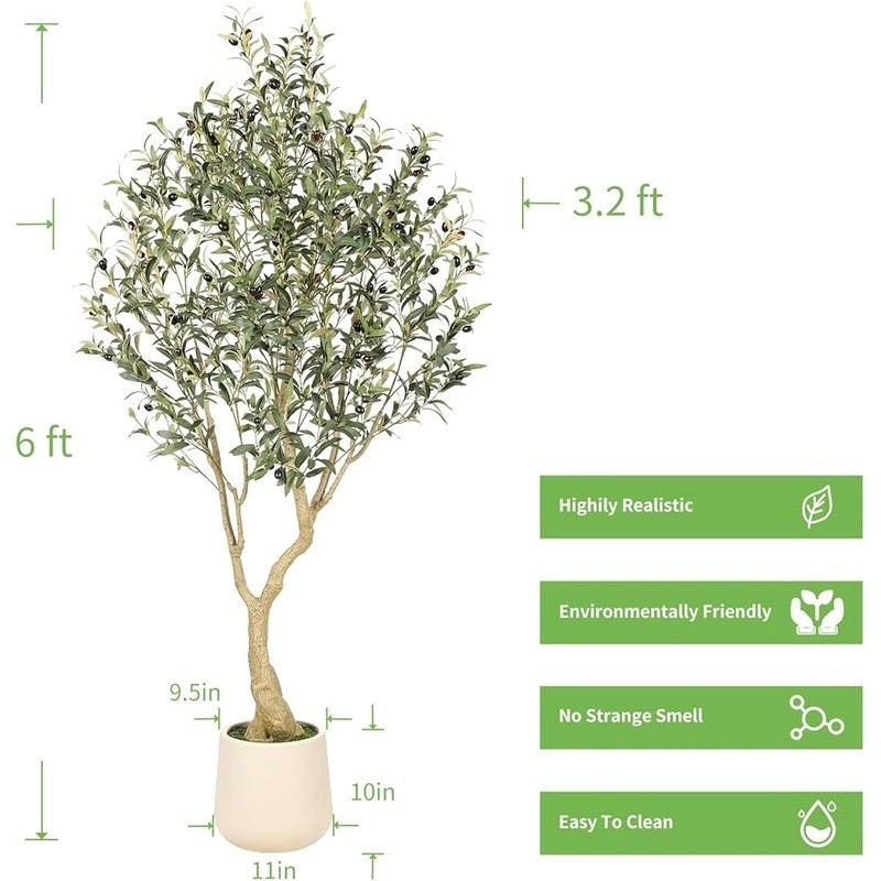 6ft Lifelike Artificial Olive Tree W/ Adjustable Branches Indoor Home Decor New