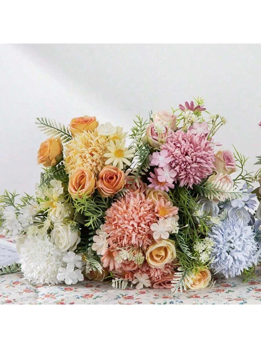 4 Pack Artificial Hydrangea Rose Flowers 11.6in Wedding Home Decor