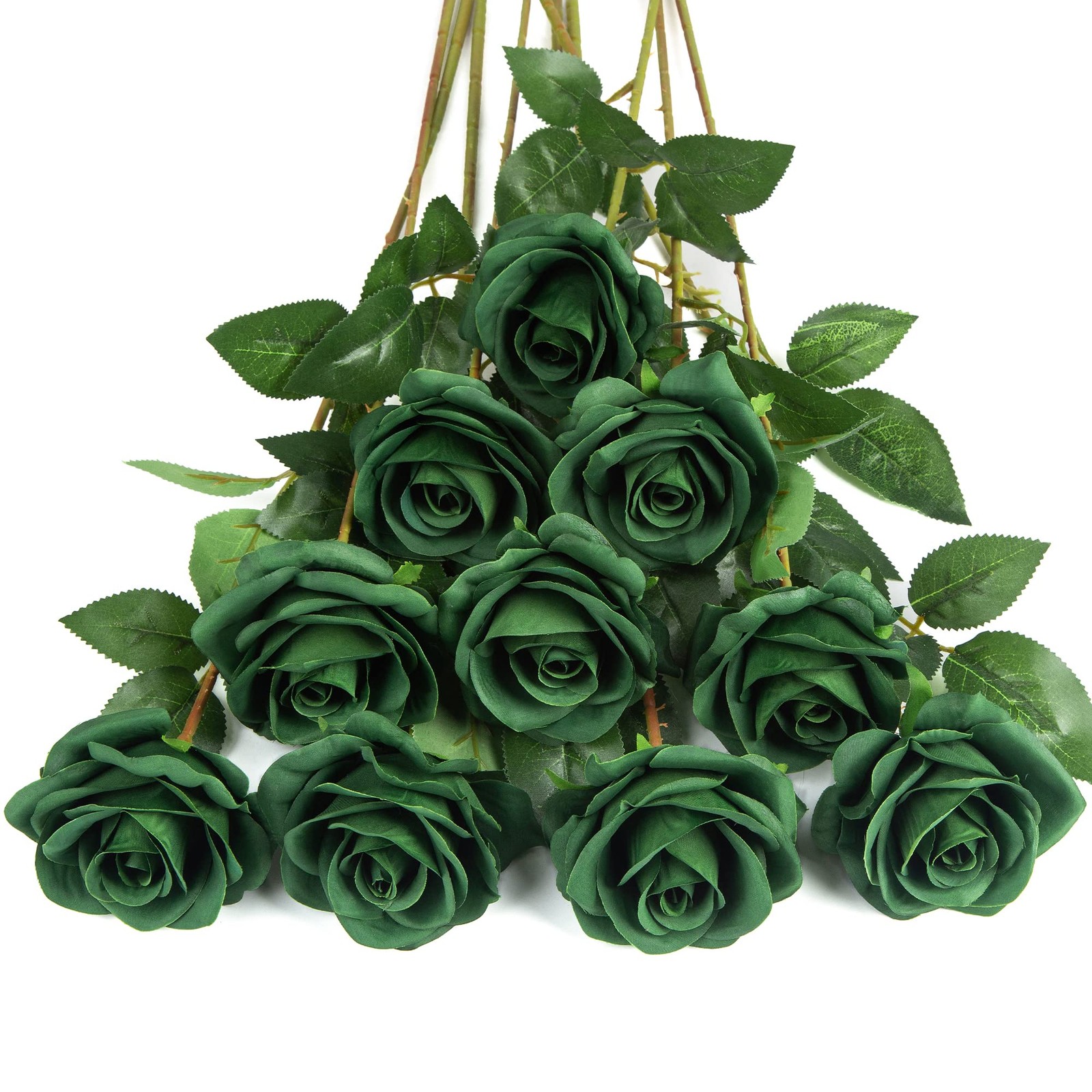 10pcs Fake Roses Artificial Silk Flowers Faux Rose Flower Long Stems Bouquet …