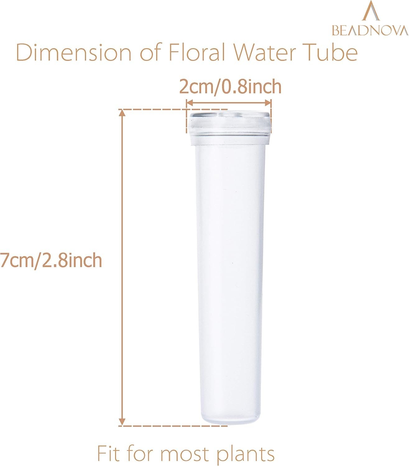 BEADNOVA Floral Water Tubes 2.8 Inch Plastic Water Tubes for Floral Flower Vials