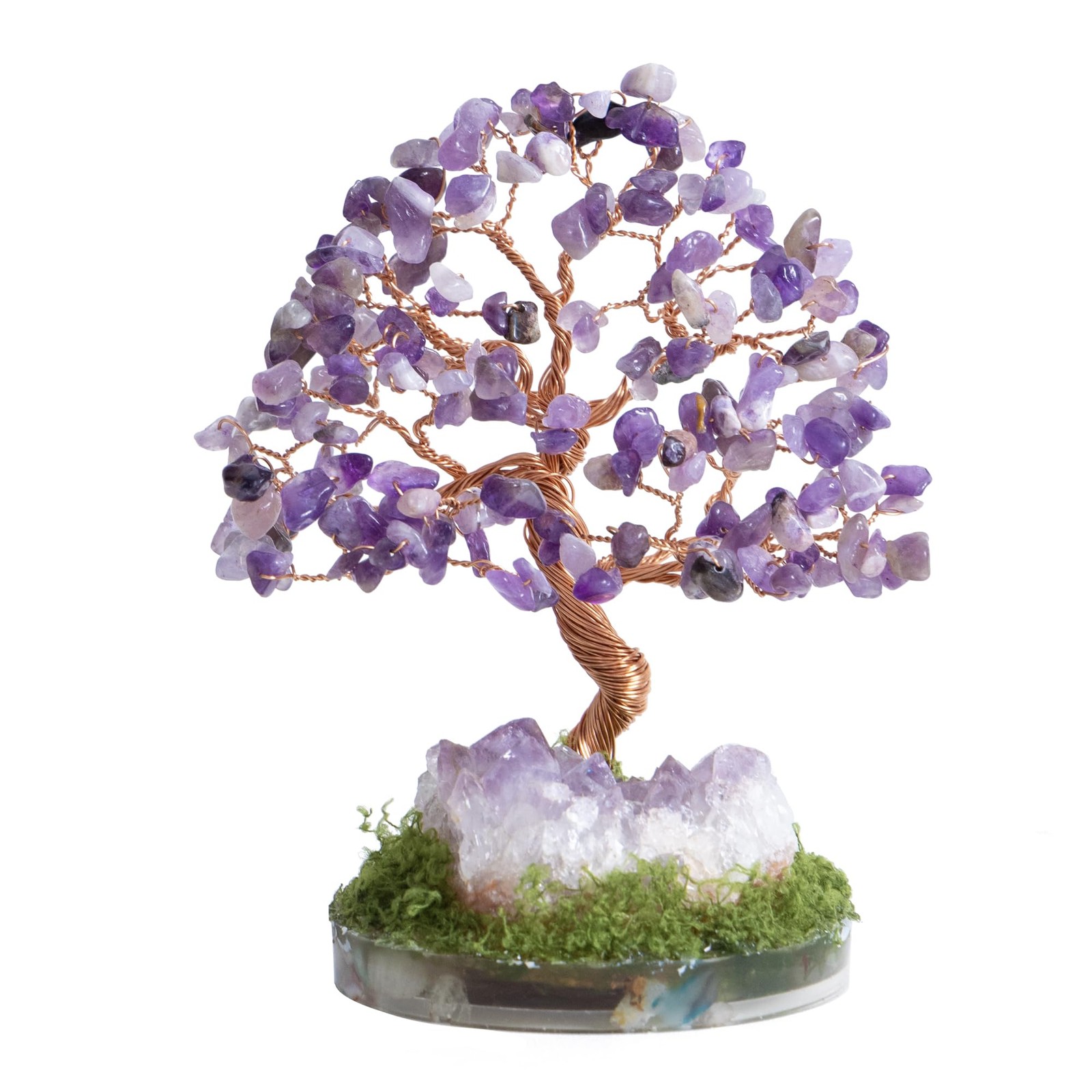 Amethyst Crystal Tree of Life Crystal Money Gemstone Tree Office Desk Decor