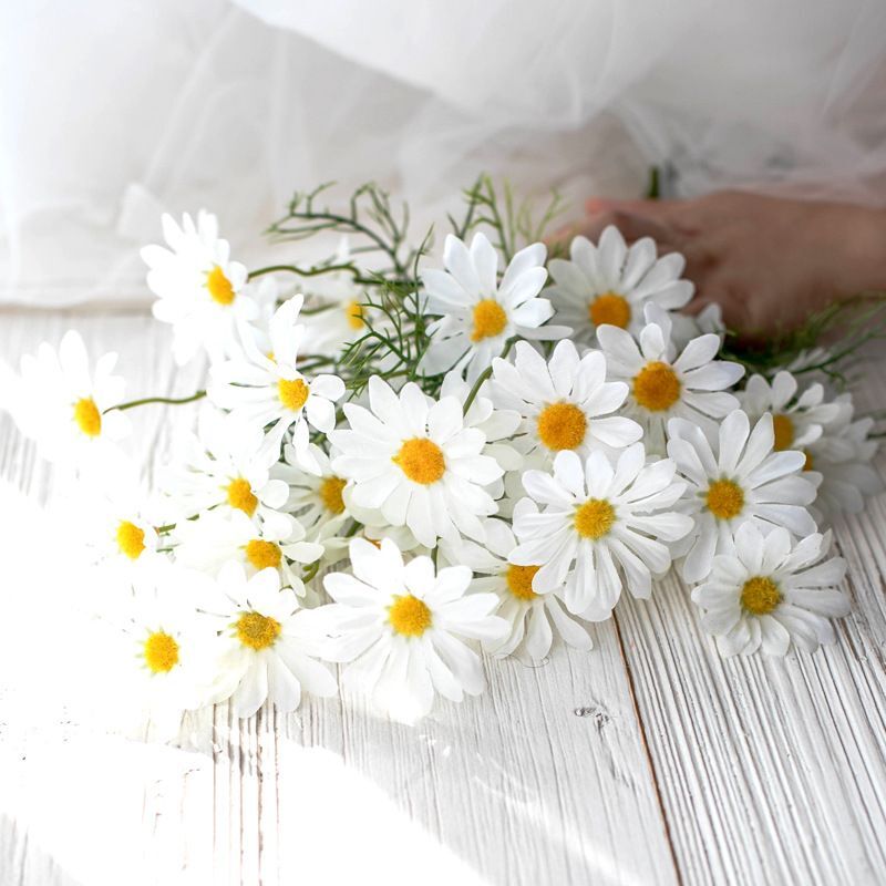 Artificial Chamomile Flower Bouquet For Pot Vase Office / Home Garden Decor NEW