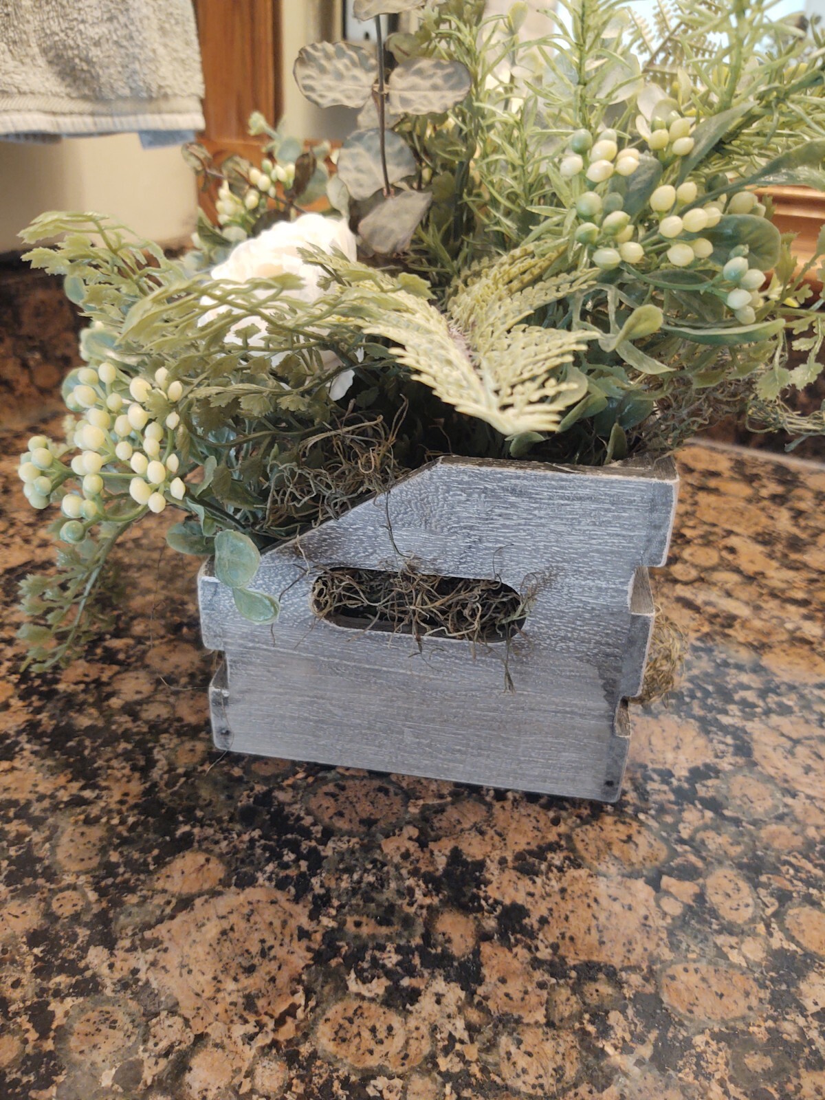 Floral Arrangement, Housewarming Gift, Flower Arrangement Wooden Box, Home Decor
