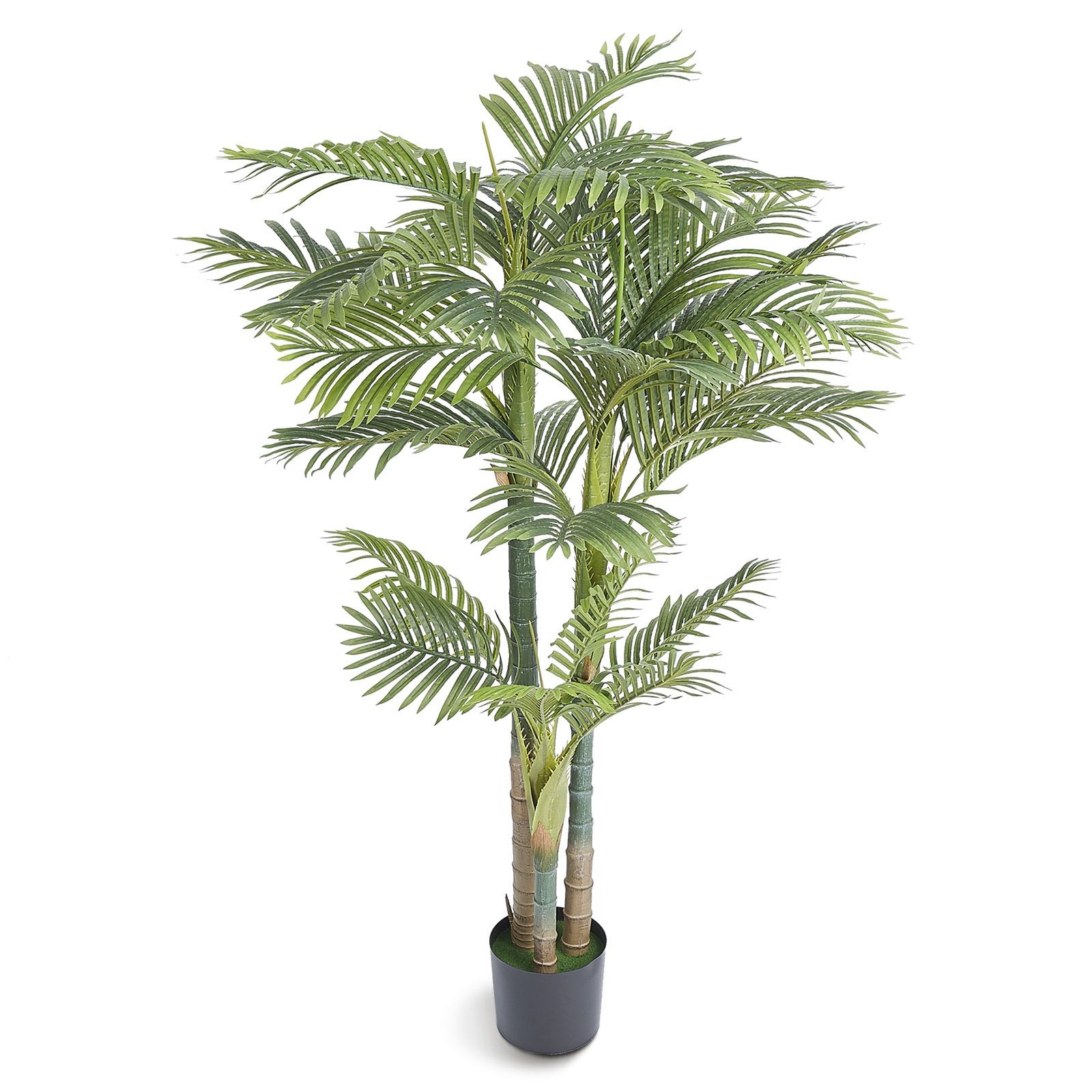 Artificial Gold Cane Palm Tree, 6.5 FT Tall Faux Plant, PE Material