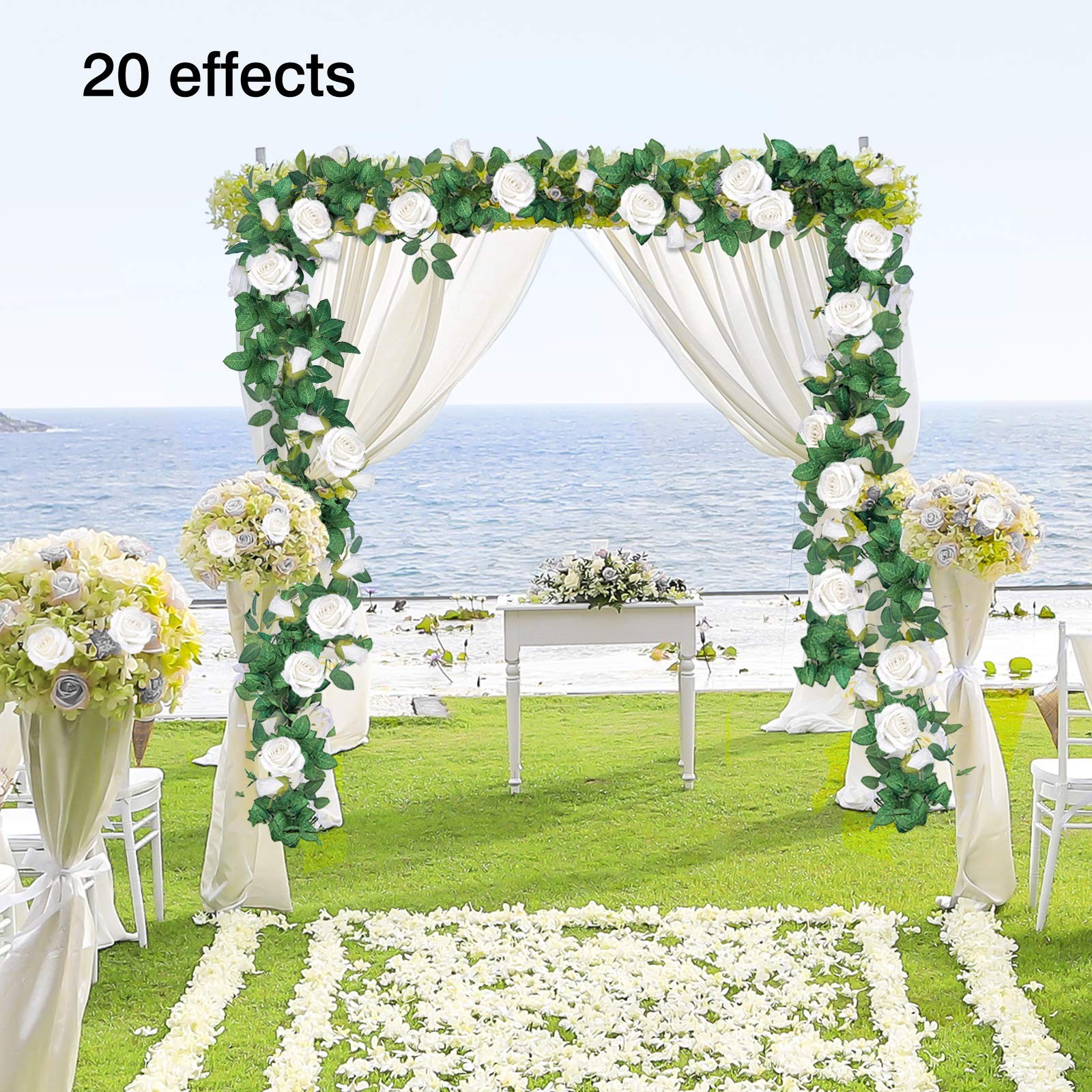 TELDRASSIL 4Pcs26 FT Artificial Rose Vine Fake Flower Garland Fake Silk Rose …