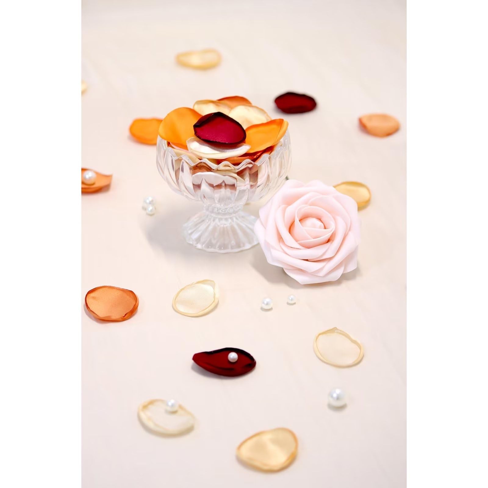 Orange Rose Petals 300pcs Artificial Flower Petals Fall Wedding Decor