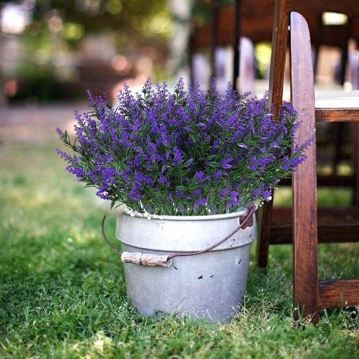 Artificial Flower Fake Plants Decor 16 Bundles Vine Hanging Outdoor Home Garden