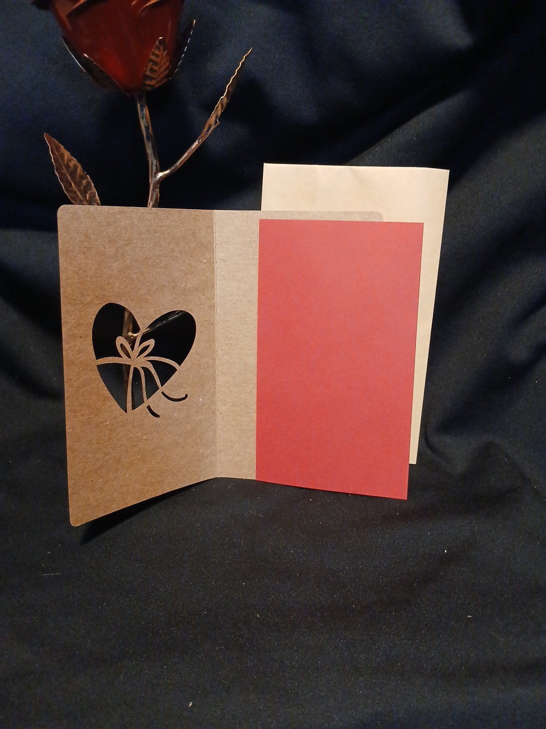 Ainyrose Metal Forever Rose Golden w/Heart-shaped Base & Blank Card [GF3]