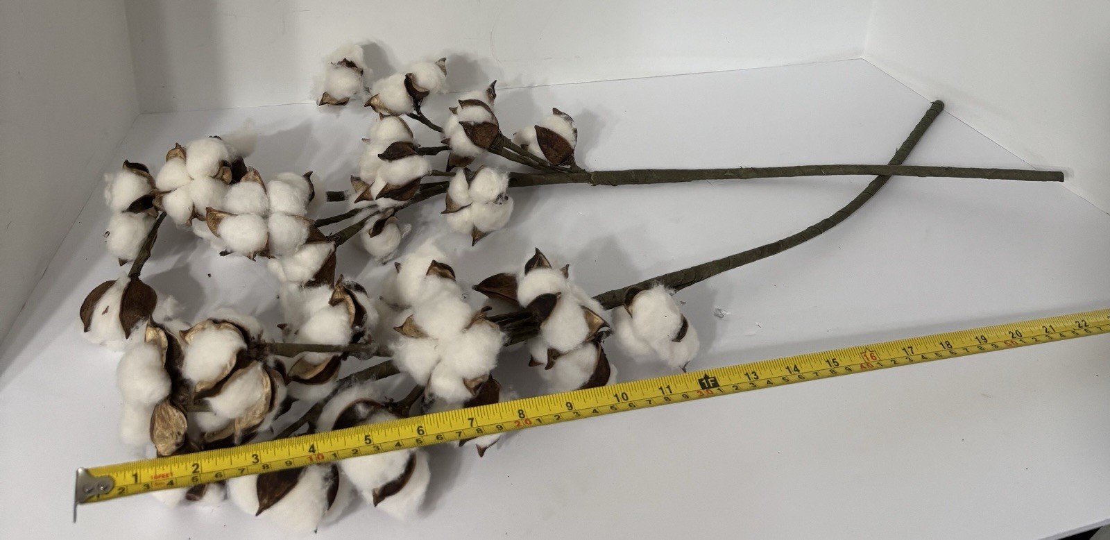 6 STEMS ARTIFICIAL COTTON FLORAL ARRANGEMENT DESIGN FLOWERS CRAFT SUPPLIES
