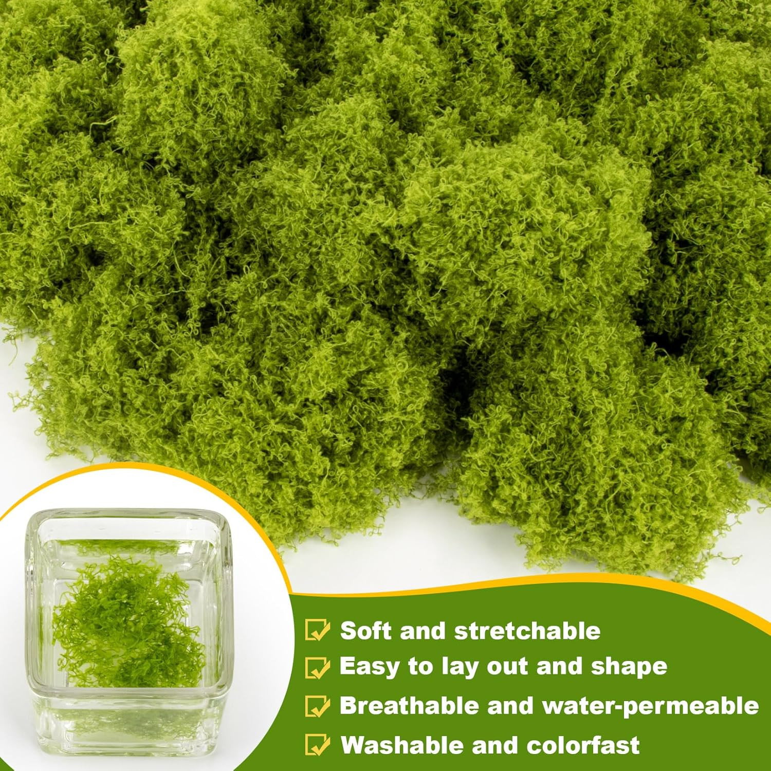 Fake Green Moss – Artificial Moss for Plants Indoor Faux Grass for Planters Fak