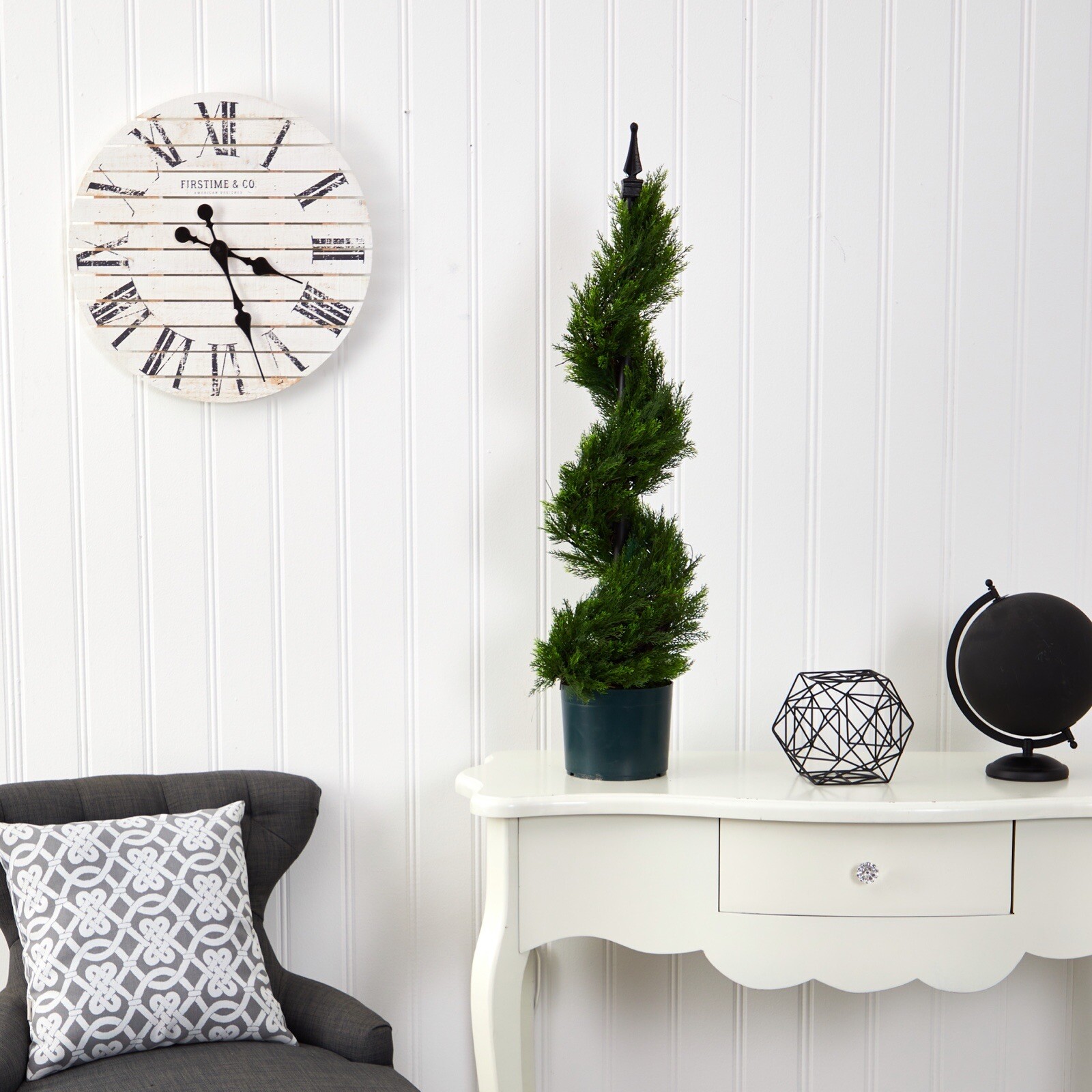 3′ Artificial Cedar Cypress Spiral Topiary Tree Home Office Decor. Retail $99