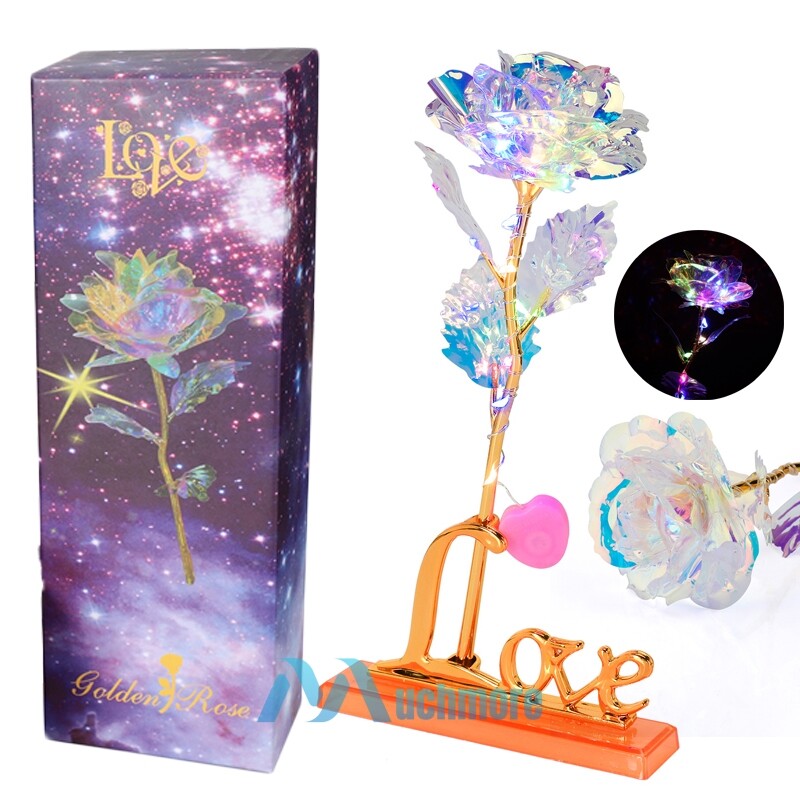 Eternal Rose in Glass Dome Preserved Rose LED Light Valentine’s Day Gift For Her