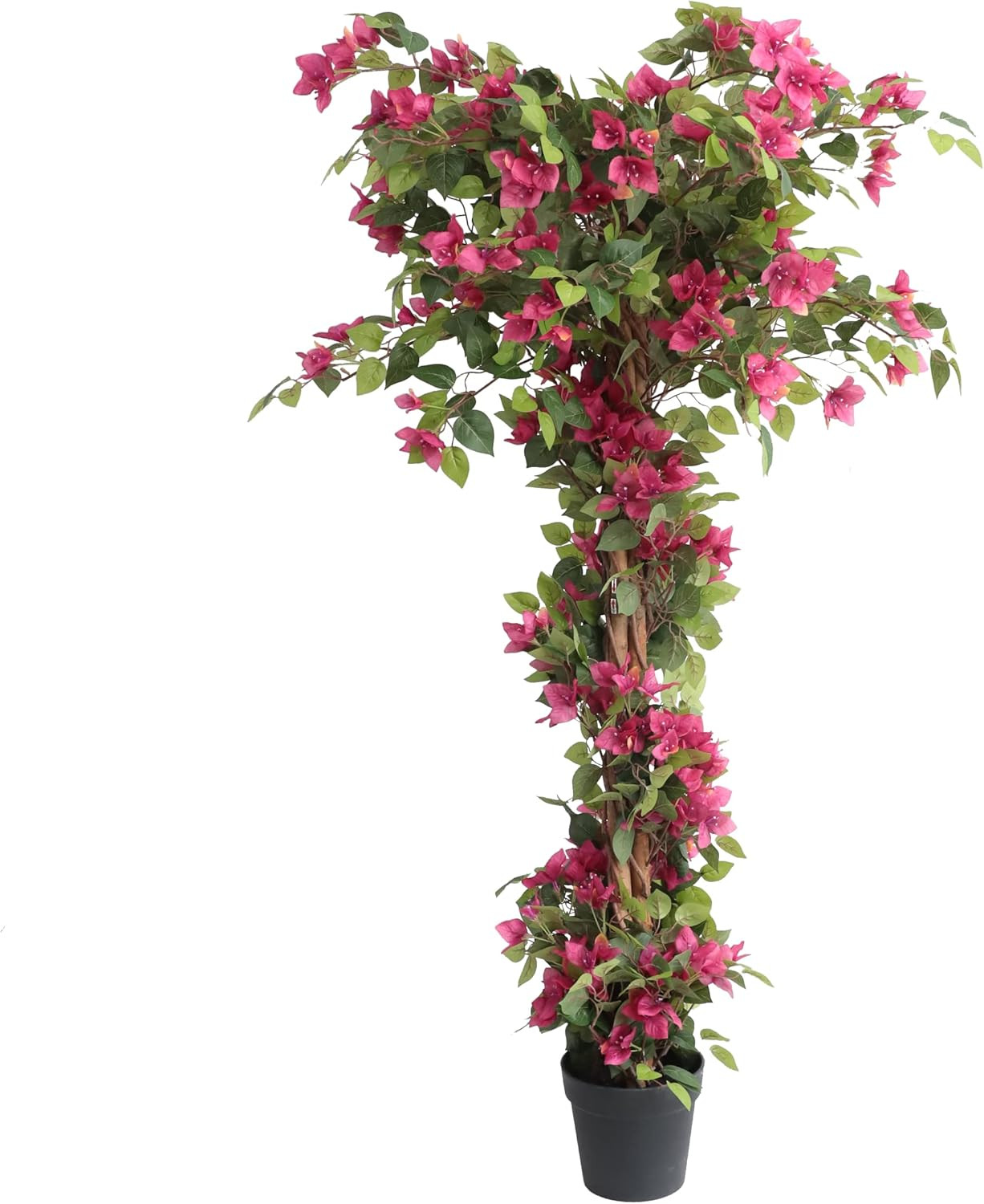 5 Feet Artificial Bougainvillea Tree with Flowers in Plastic Pot Faux Blooming T