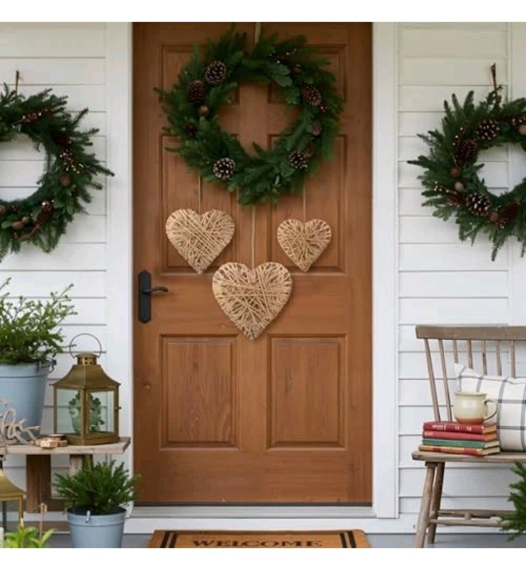 3 Piece Rustic Rattan Heart Wall / Hanging Decor For Valentine’s / Anniversary