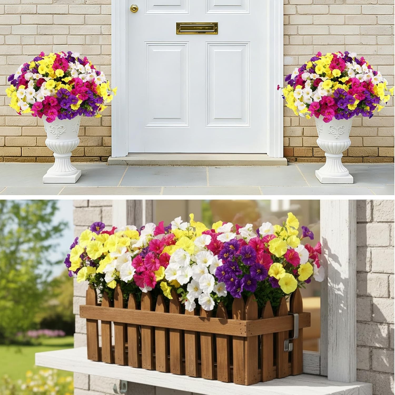 Vibrant 12-Bundle Silk Morning Glory with Eucalyptus – Indoor & Outdoor Beauty