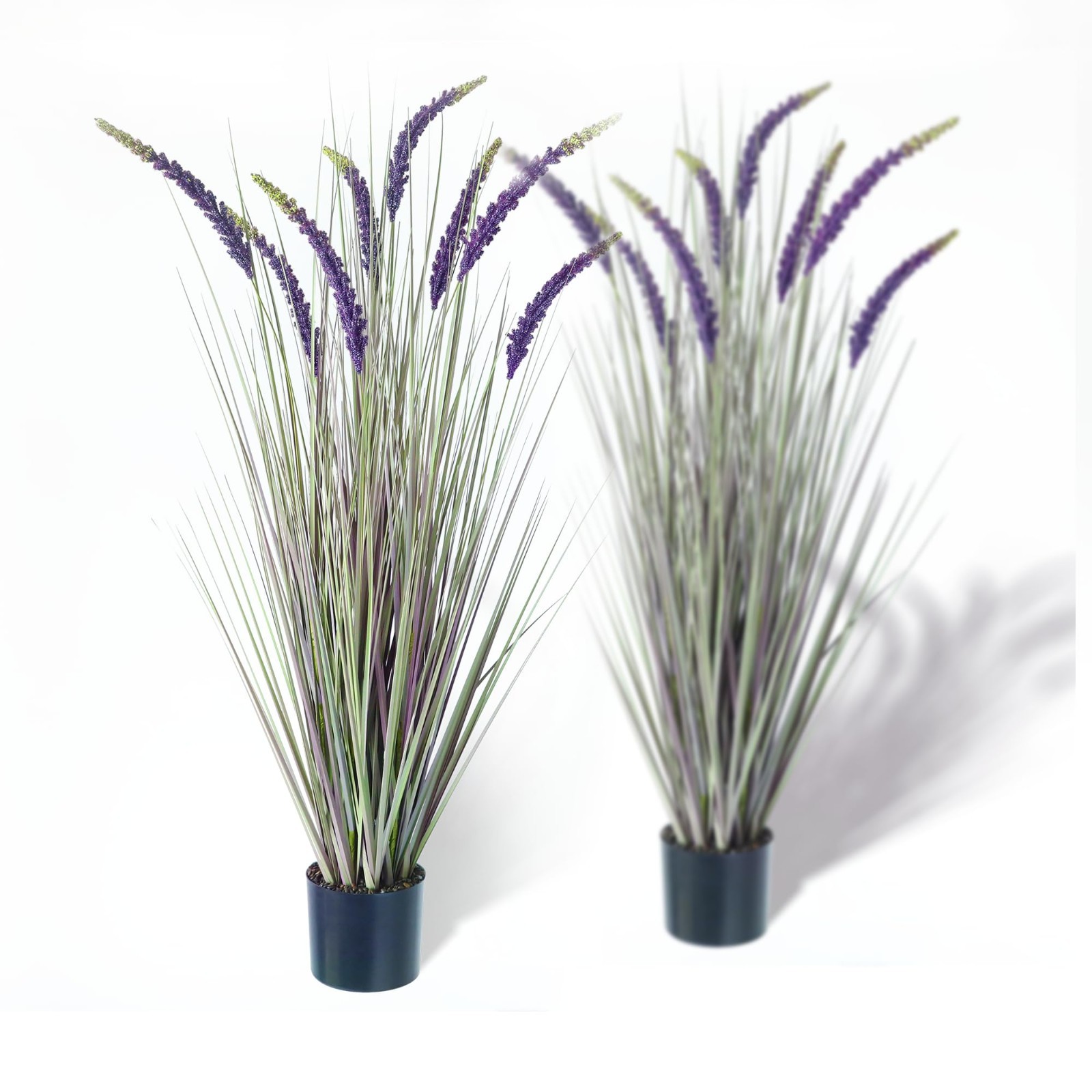 4ft 2-Pack Faux Veronica Speedwell Grass – UV Resistant Purple Plant, Realistic