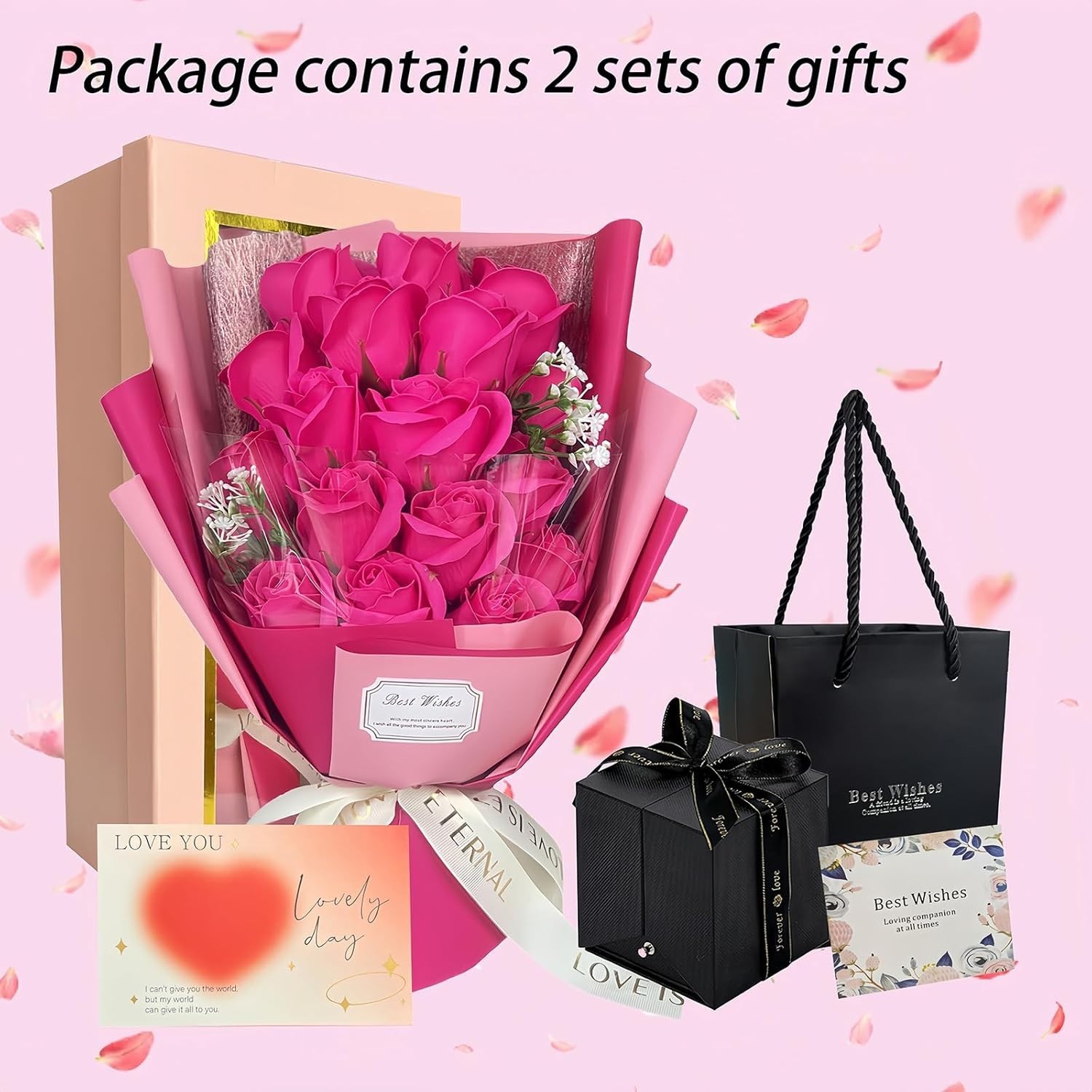 Exquisite Soap Rose Bouquet and Necklace Gift Box – Celebrate Every Occasion