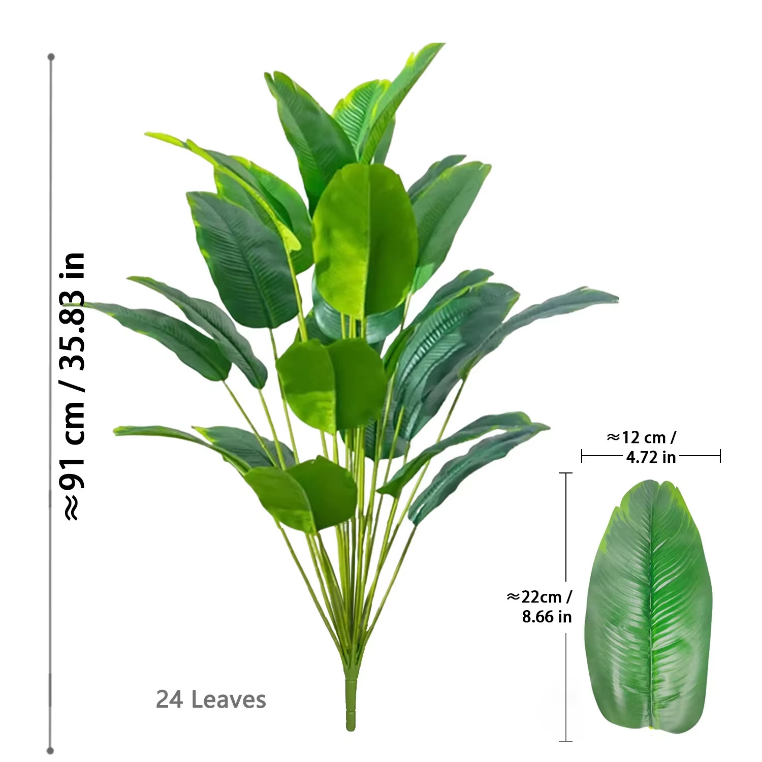 Leaves Artificial Plants Large Tropical Palm Tree Fake Banana Plants Leaves Real
