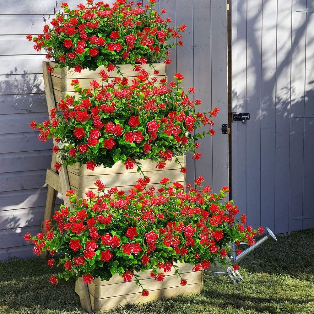 Realistic Eco-Friendly Red-Eucalyptus Fake Flowers – Perfect for Any Season