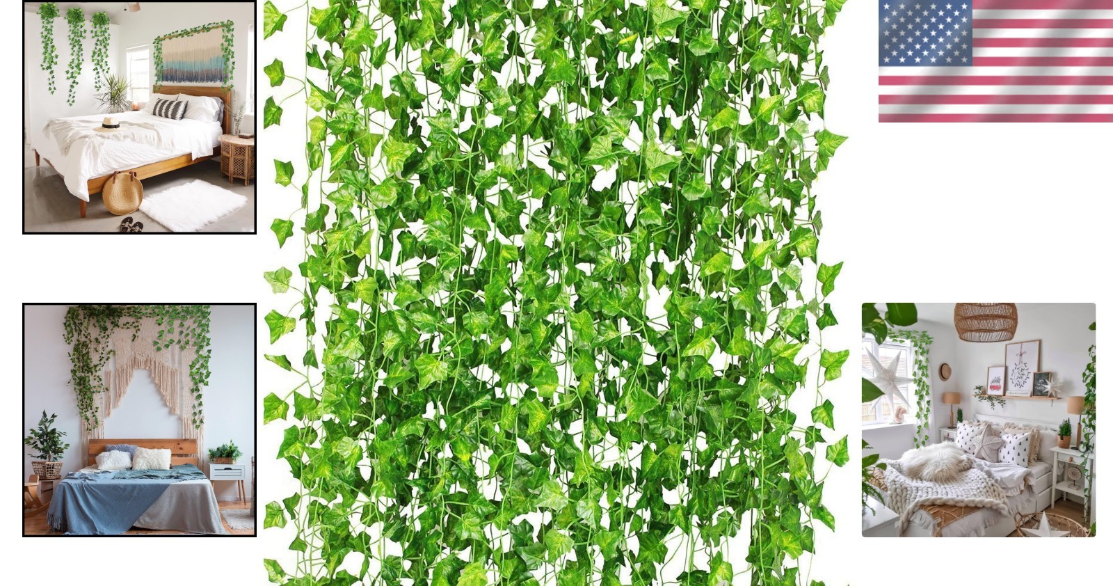 12 Pack UV Resistant 84Ft Artificial Ivy Garland – Perfect for Home & Events