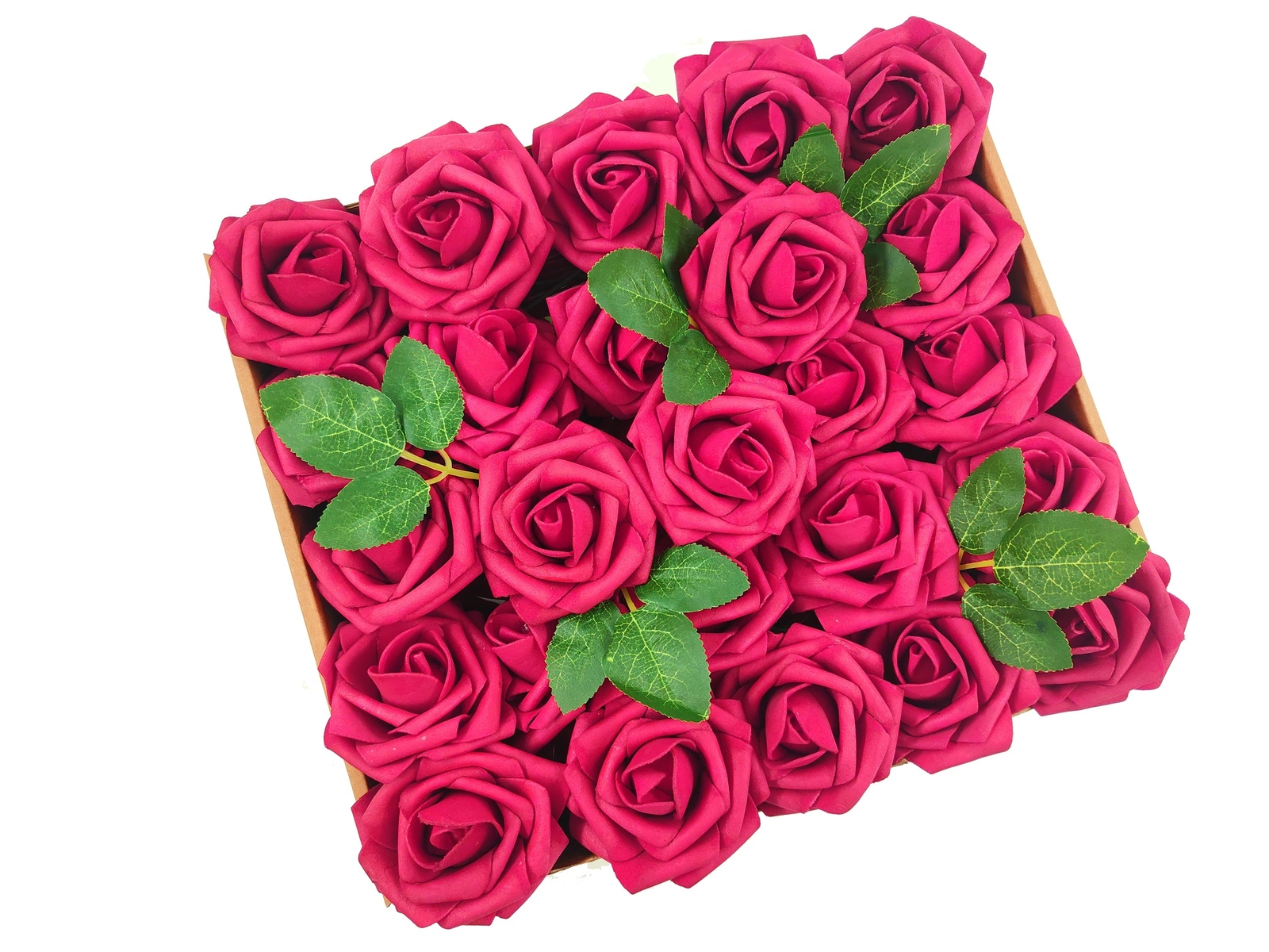 25/50 Foam Rose Artificial Flowers – Bridal Bouquet for Wedding Party Decor