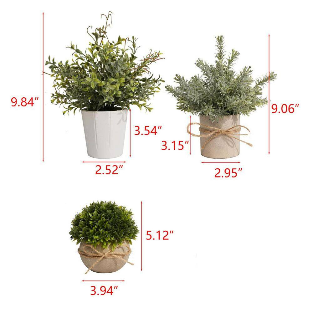 Small Fake Plants in Pulp Pot, 4 Pack