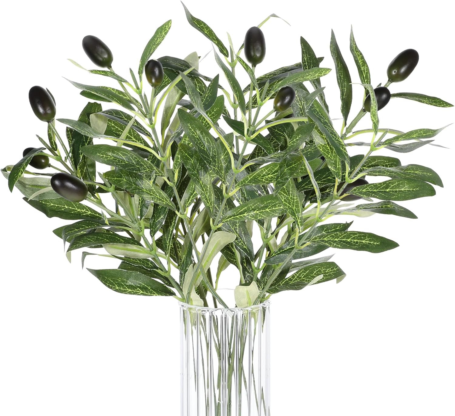 5 Pcs Artificial Plants Olive Tree Branches, 11 Inch Faux Olive Tree 2 Forks Gre