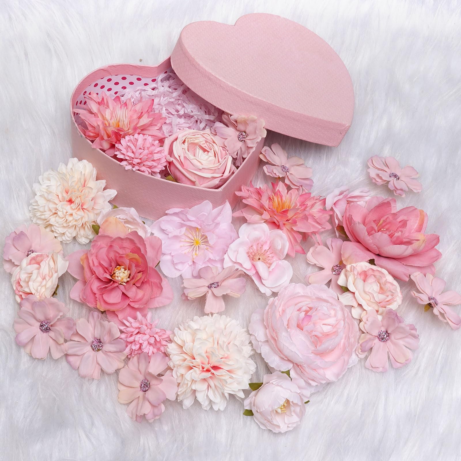 27 Pcs Faux Flowers Small Silk Artificial Flower for DIY Multicolor Flowers Craf