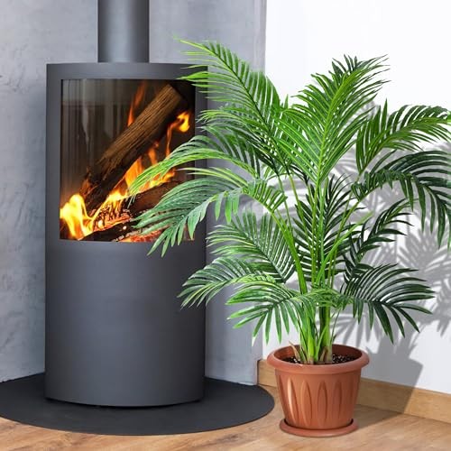 4ft Artificial Areca Palm Tree Plant, 47in Fake Cane Palm Silk Tree 4FT-1 Pack